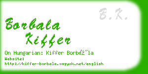 borbala kiffer business card